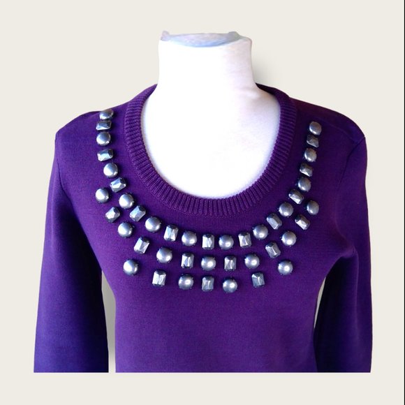 Burberry Sweaters Burberry Studded Crew Neck Sweater Size L Poshmark